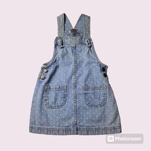 Max Studio Kids Overalls Jean Dress Polka Dot Size 4